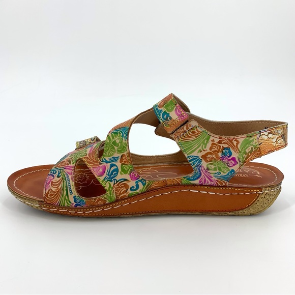 Spring Step L'Artiste Hand-Painted Multicoloured Symphony Sandal, 41 - Picture 6 of 16
